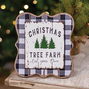 Christmas Tree Farm Buffalo Check Easel - The Fox Decor